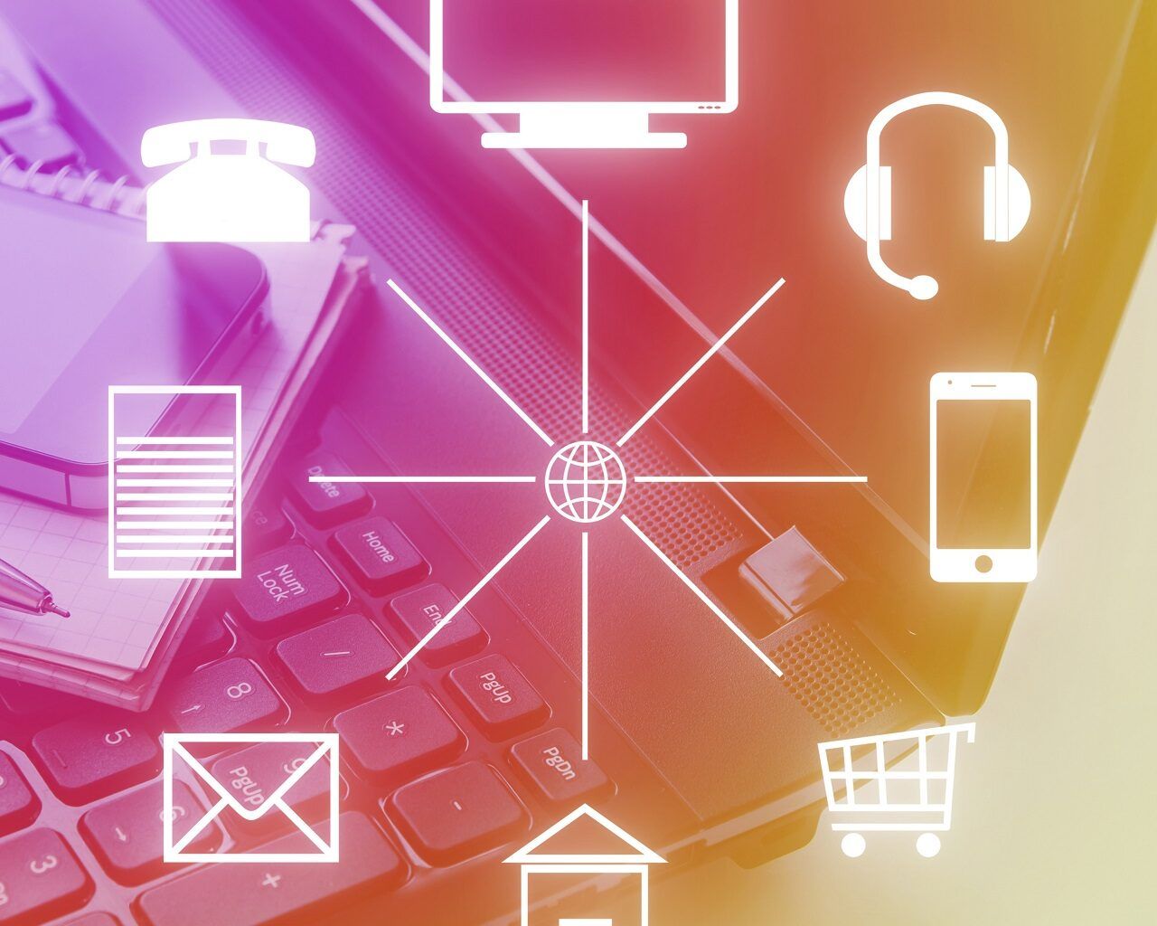 Uma imagem representativa de um sistema omnichannel.